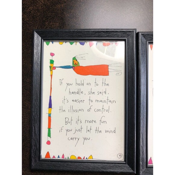 Brian Andreas StoryPeople Framed Art Set Bittersweet & Illusion of Control c2000 - Picture 2 of 11